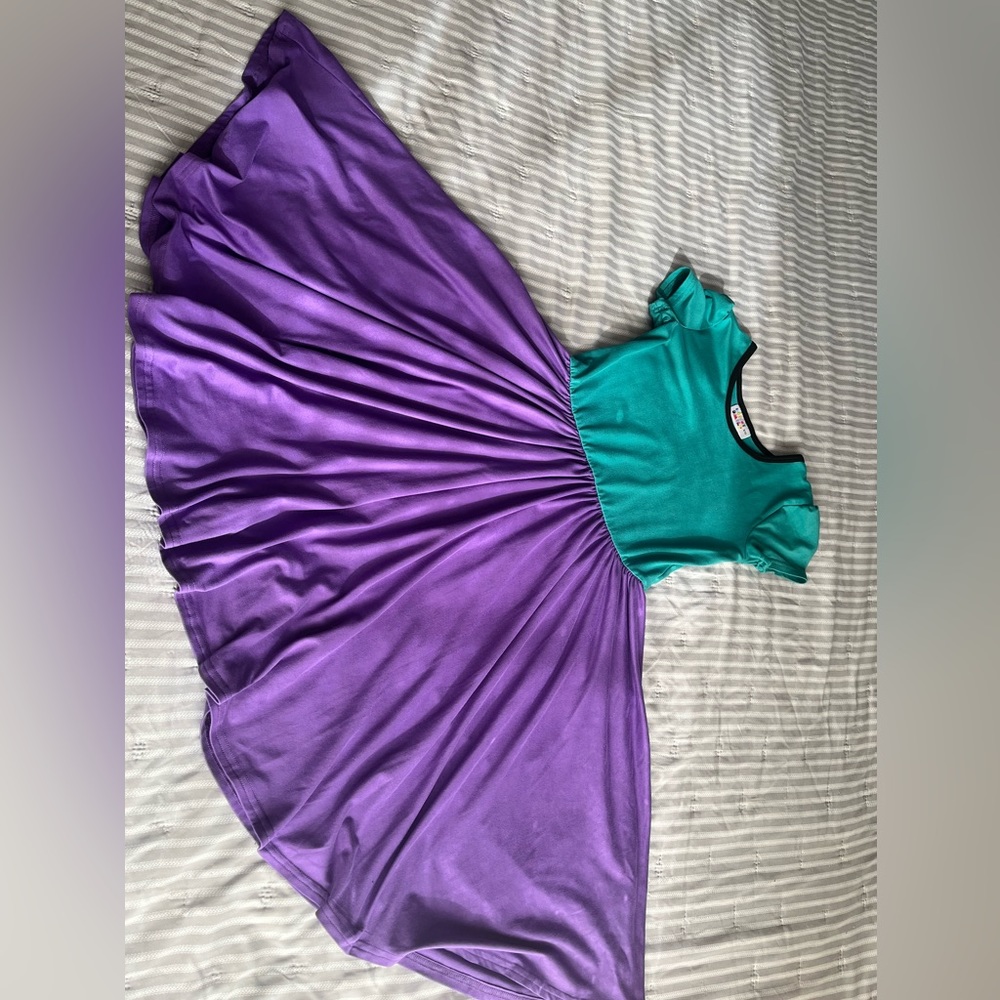 DOT DOT Smile Girl Dress (Teal/Purple)
